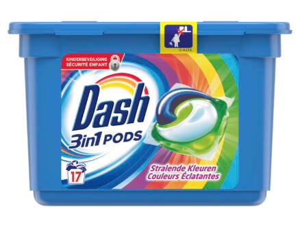 Dash 3-en-1 capsule lessive de couleur 17 tabs 1