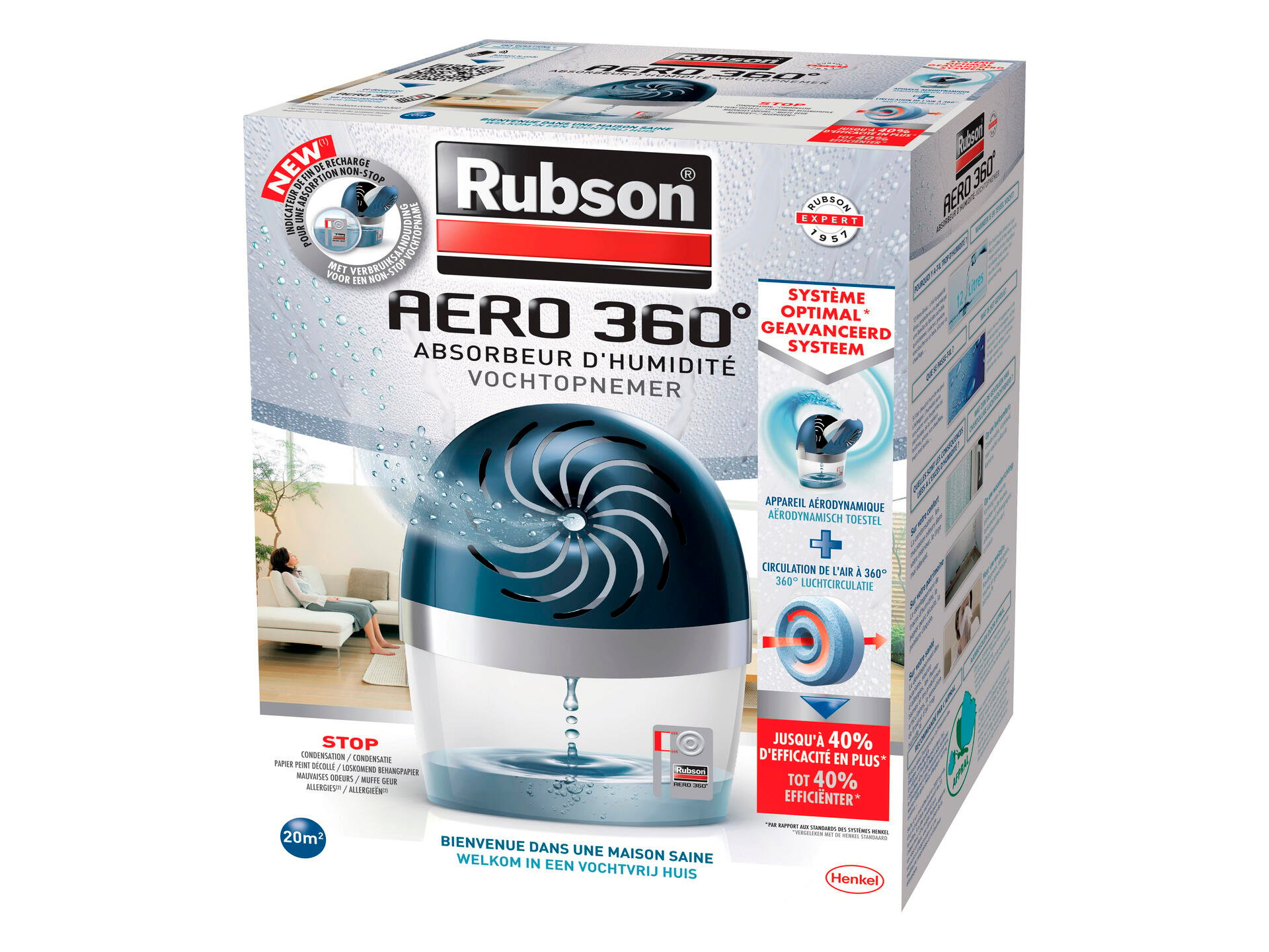 Rubson Absorbeur d'humidité Aero 360° 450g