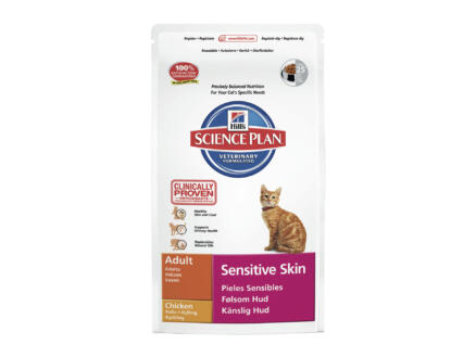 Hill's Adult Sensitive Skin Cat croquettes chat chicken 400g 1