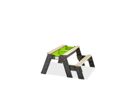 Exit Toys Aksent table d'activités sable et eau et de pique-nique avec banc et couvercle 94x94 cm 1
