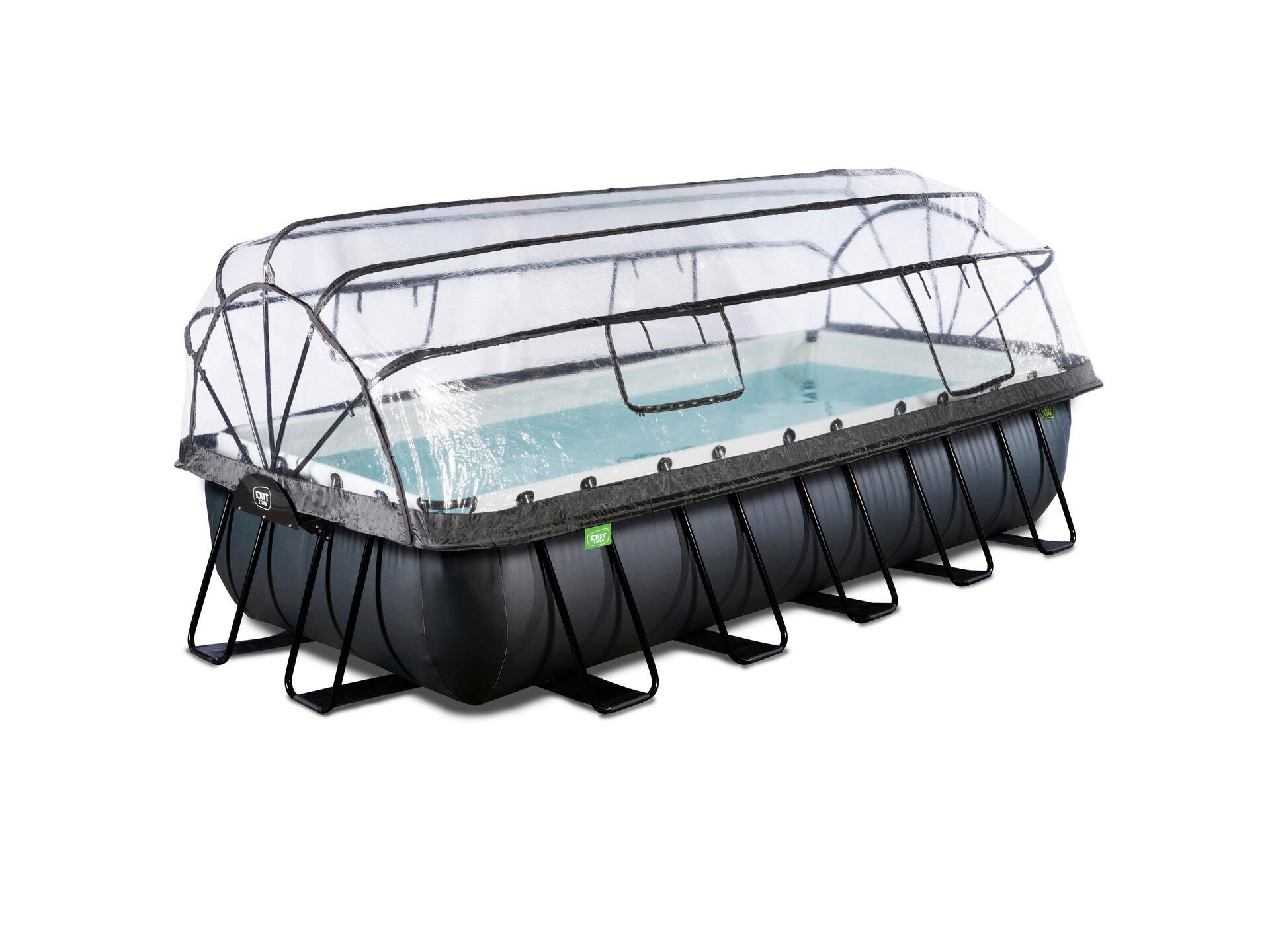 Exit Toys Black Leather piscine avec dôme 540x250x100 cm + pompe à chaleur