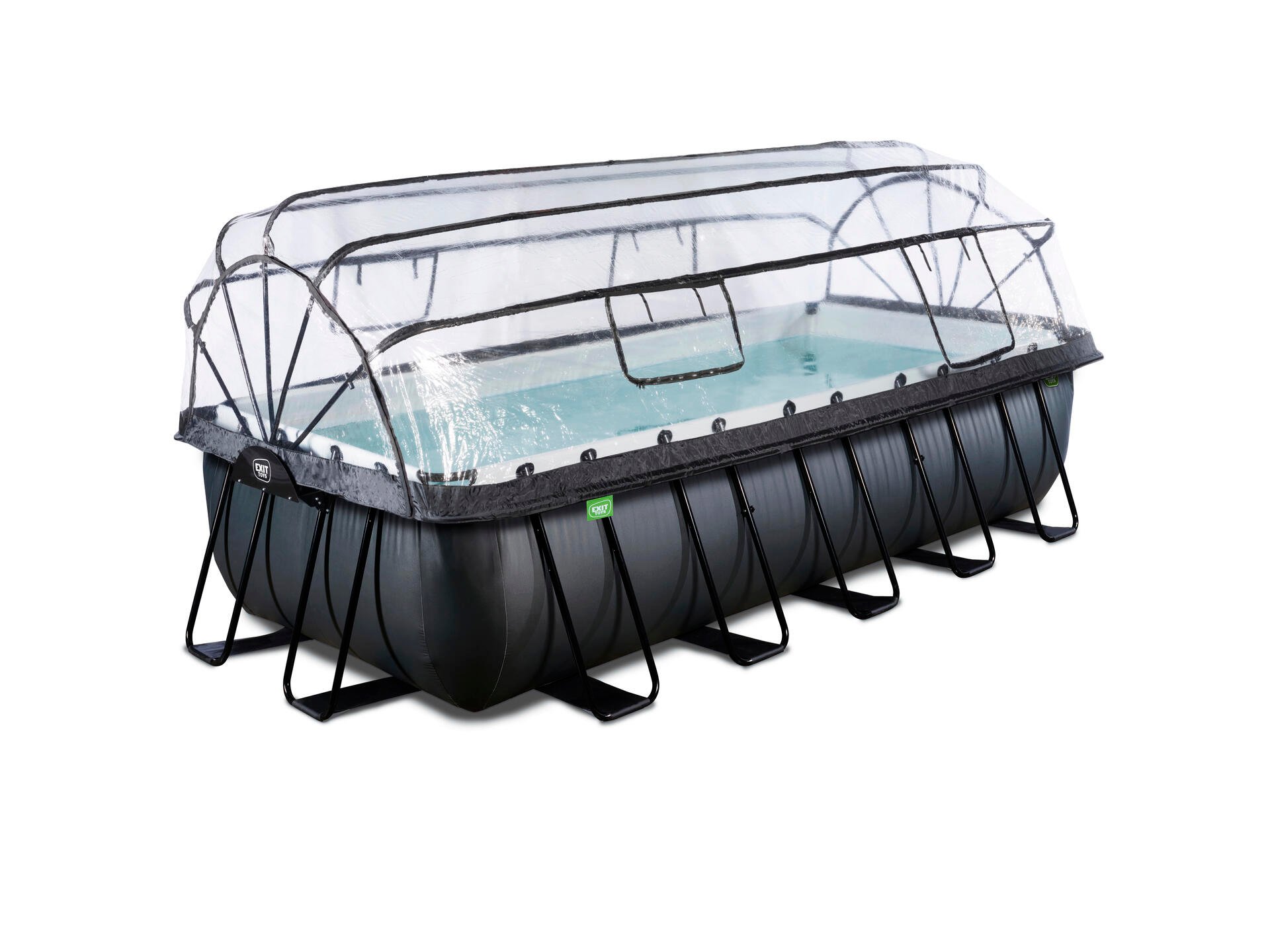 Exit Toys Black Leather piscine avec dôme 540x250x122 cm + pompe à chaleur