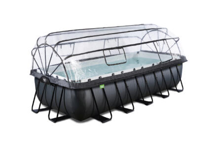 Exit Toys Black Leather piscine avec dôme 540x250x122 cm + pompe filtrante à sable + pompe à chaleur 1