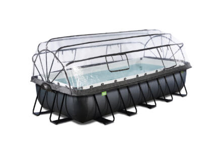 Black Leather zwembad met overkapping 540x250x100 cm + zandfilterpomp + warmtepomp 1