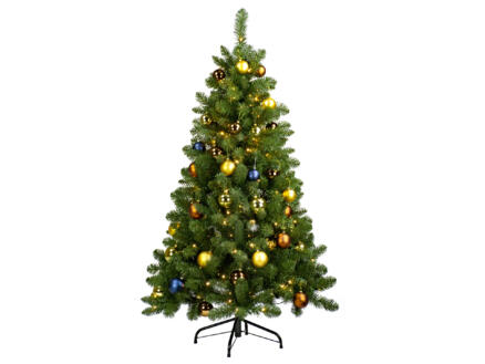 Blackhill kerstboom met versiering en verlichting 150cm goud/koper + 200 LED lampjes 1