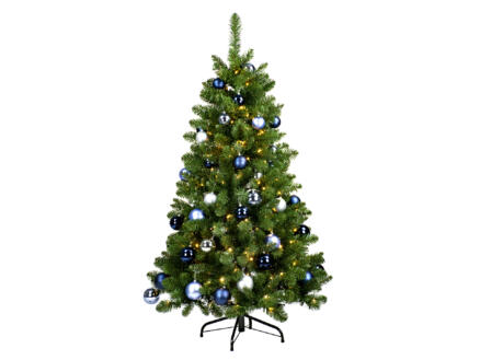 Blackhill kerstboom met versiering en verlichting 180cm zilver/blauw + 250 LED lampjes 1