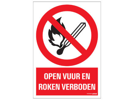 Bord vuur en roken verboden 23x33 cm 1