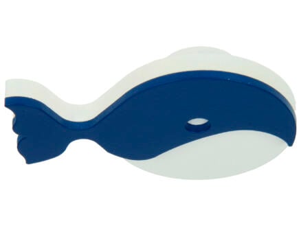 Sam Bouton de meuble Baleine bleu et blanc 1