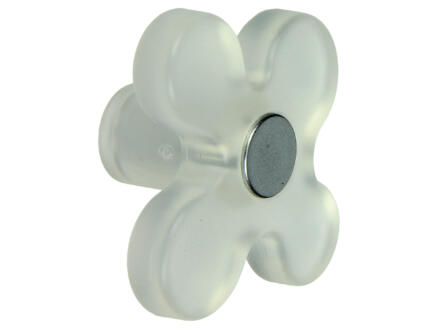 Sam Bouton de meuble fleur matière synthétique blanc 2 pièces 1