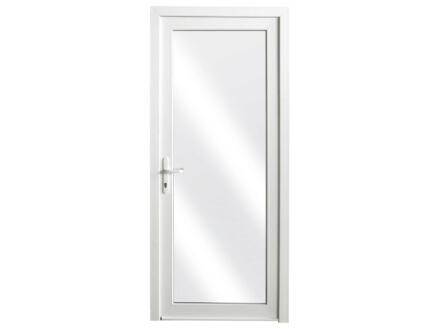 Buitendeur rechts glas 218x96 cm PVC wit 1
