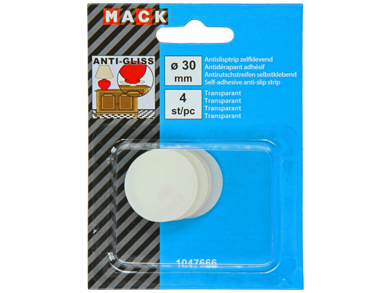 Mack Butée antidérapante 30mm transparent 4 pièces
