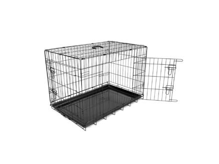 Cage pour chien 2 portes 76x48x54 cm noir 1