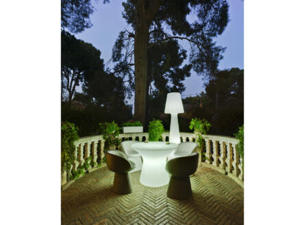 Capri 75 LED tuinset met 4 stoelen wit/bruin 1