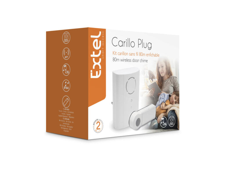 EXTEL Carillo Plug sonnette de porte sans fil enfichable 50m