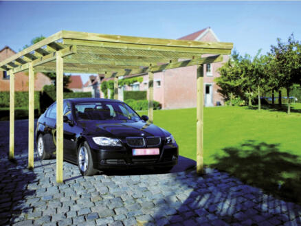 Carport 304x510 cm bois avec toit en matière synthétique 1