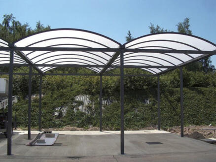 Carport double 500x500 cm transparent/métal anthracite 1