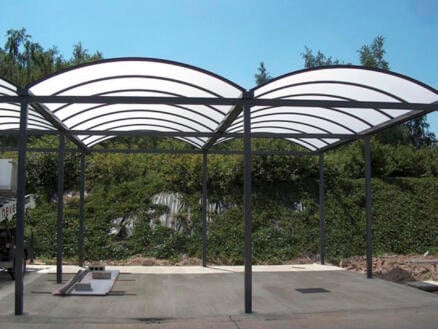 Carport double 500x600 cm transparent/métal anthracite