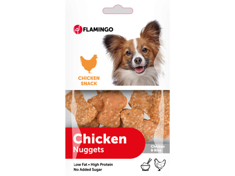Flamingo Chicken Snack Nuggets hondensnack kip/rijst 85g
