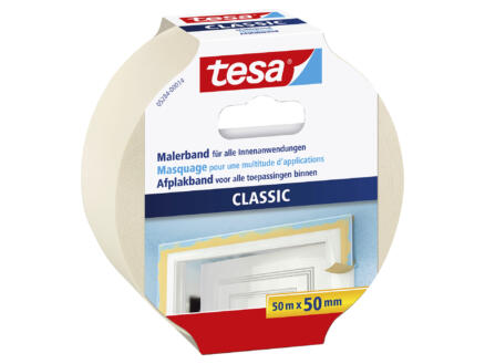 Tesa Classic afplaktape 50m x 50mm beige 1