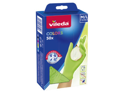 Vileda Colors gants jetables M/L nitrile 50 pièces 1