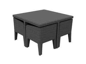 Keter Columbia ensemble de jardin avec 4 chaises gris