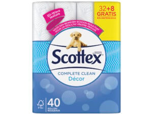 Scottex Complete Clean Décor WC-papier 32+8 gratis