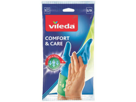 Vileda Confort & Care gants de ménage L nitrile bleu 1