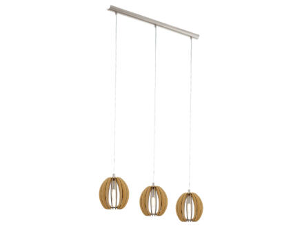Eglo Cossano hanglamp E14 max. 3x40 W mat nikkel hout 1