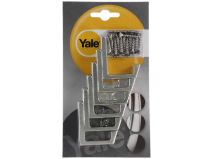 Yale Crochet-manteau aluminium argent 6 pièces