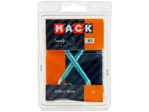 Mack Crochets à vis avec écrou 100x8 mm zingué 2 pièces