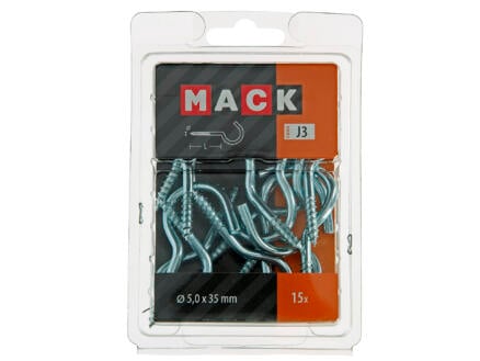 Mack Crochets d'armoire 35x5 mm zingué 15 pièces 1