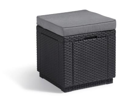 Cube table d'appoint 42x42 cm graphite + coussin 1