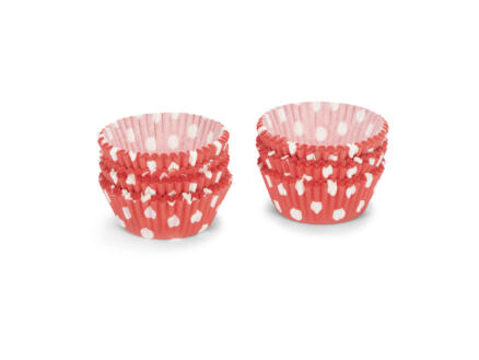 Cupcake vorm stippen 3cm rood/wit 200 stuks 1