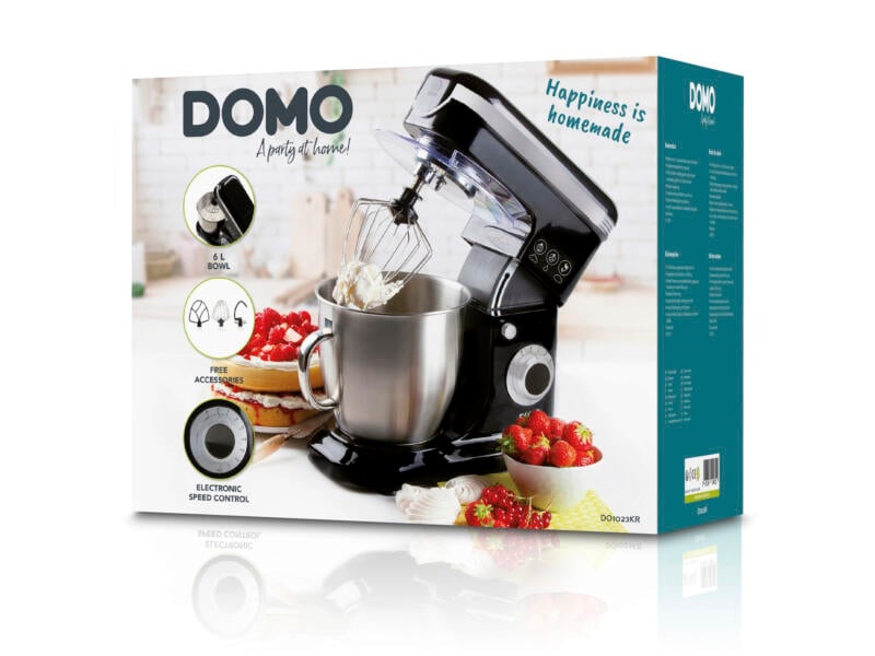 DOMO DO1023KR robot de cuisine 1200W 6l noir