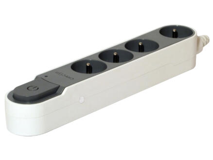 Chacon Design bloc multiprise parafoudre 4x avec interrupteur et câble 5m gris 1