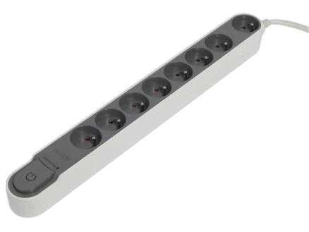 Chacon Design bloc multiprise parafoudre 8x avec interrupteur et câble 1,5m gris 1