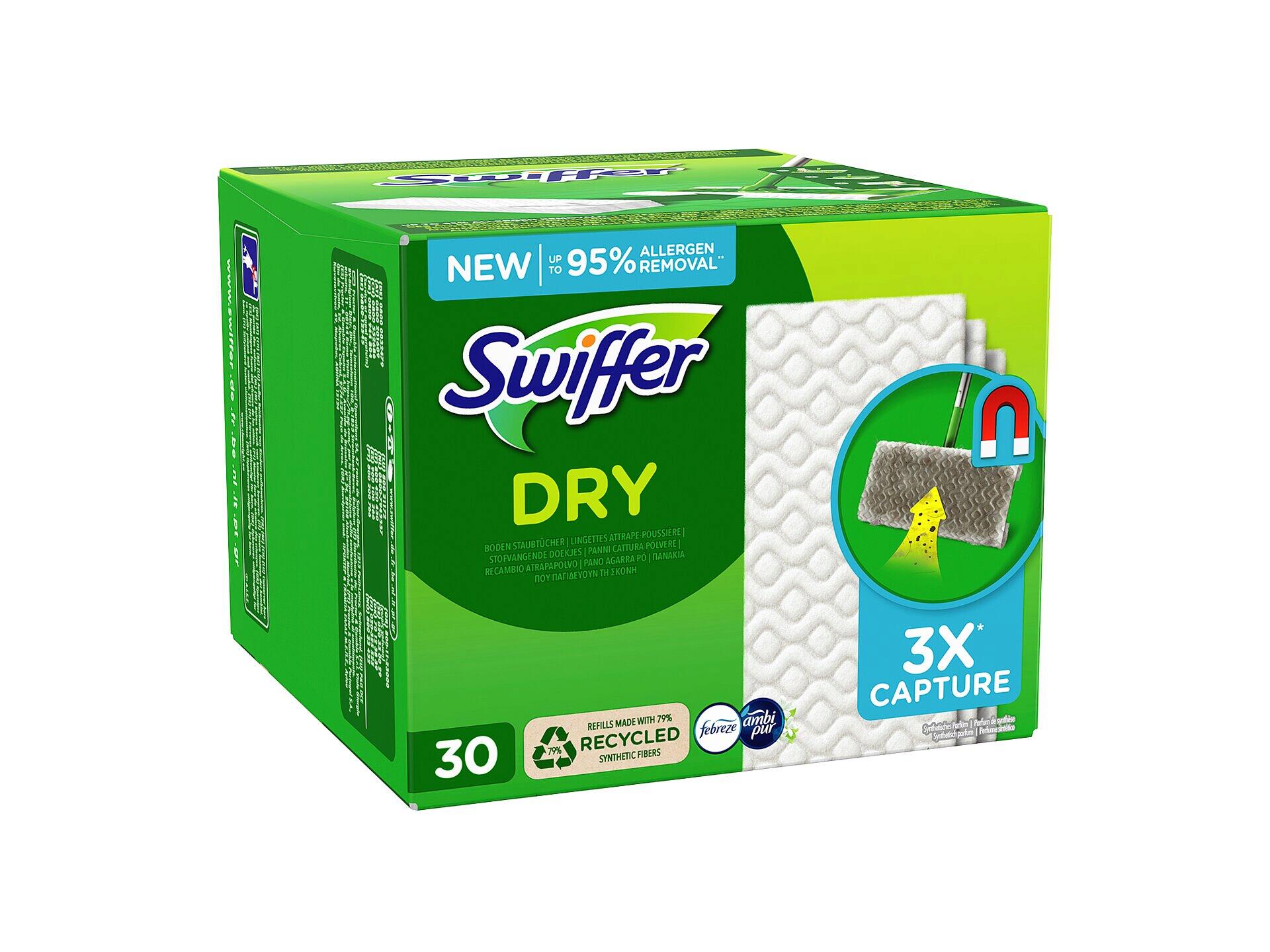 Swiffer Dry recharge chiffon de sol febreze 30 pièces
