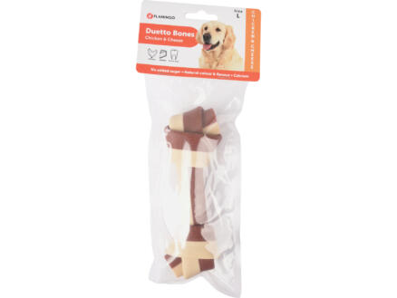 Flamingo Duetto Bones Large snack chien os poulet/fromage