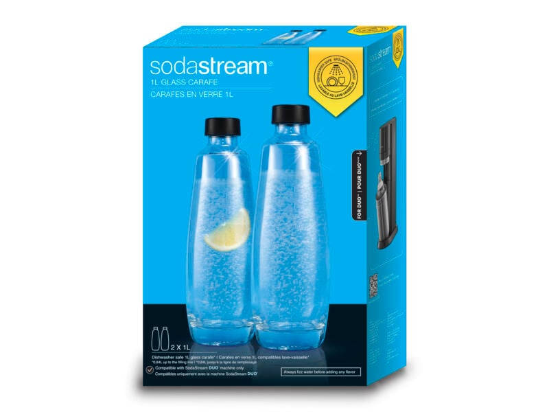 SodaStream Duopack glazen fles 1l 2 stuks
