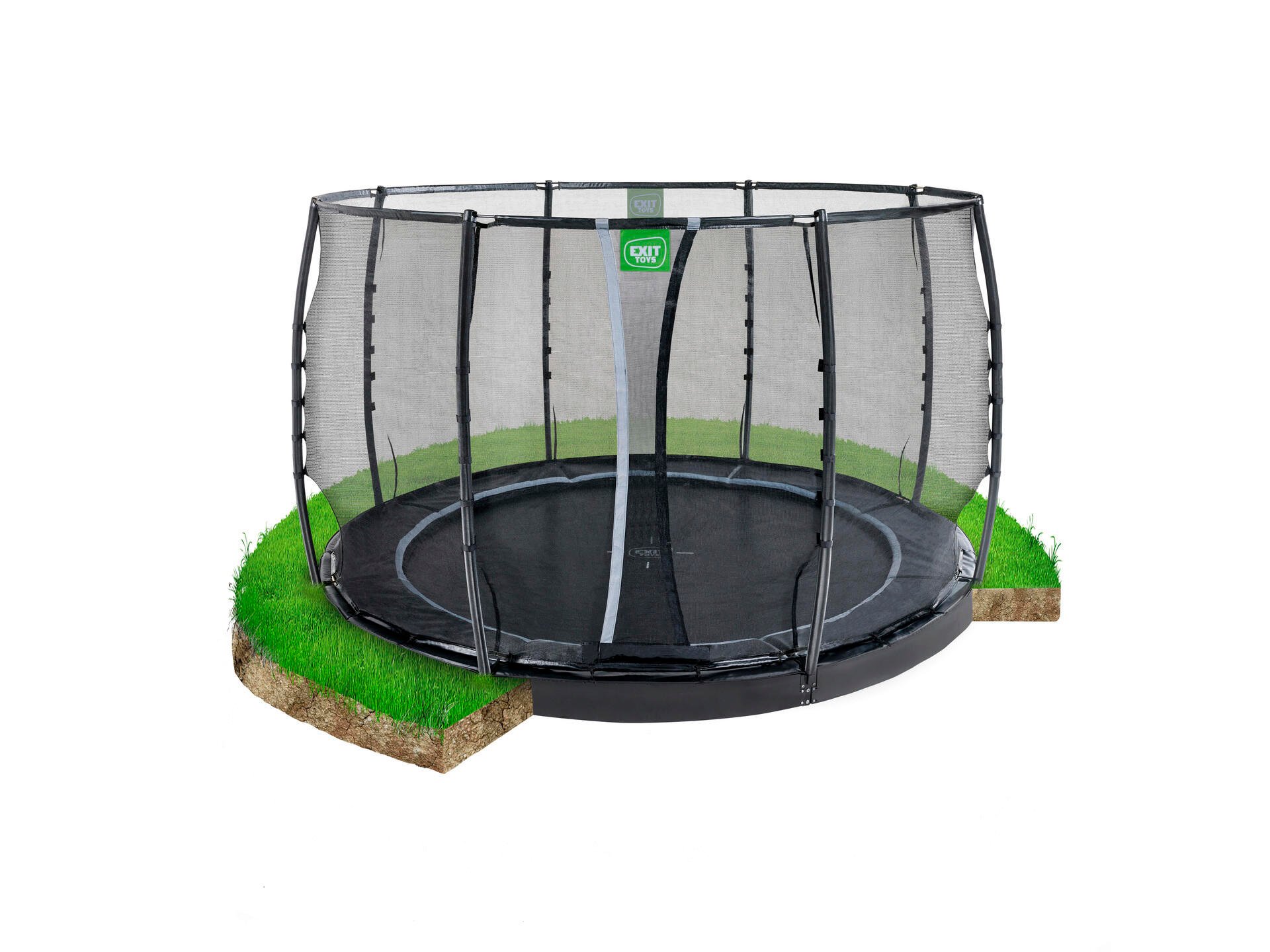 Exit Toys Dynamic trampoline enterré 305cm + filet de sécurité noir