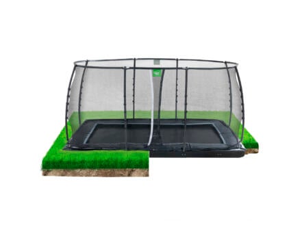 Dynamic trampoline ingegraven 244x427 cm + veiligheidsnet zwart 1