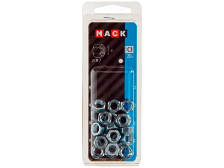 Mack Ecrou hexagonal M7 zingué 20 pièces 1