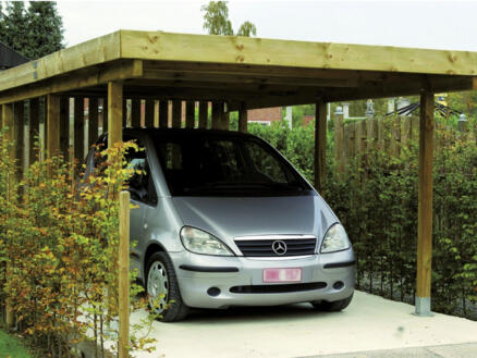 Enkele carport 304x510 cm hout met aluminium dak 1