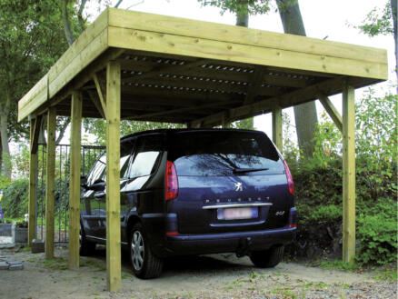 Enkele carport 340x570 cm hout met plat dak 1