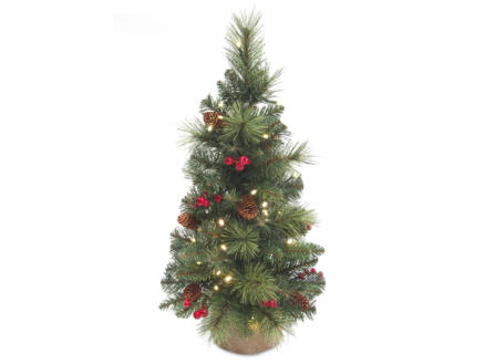 Everyday mini kerstboom met versiering en verlichting 61cm 1
