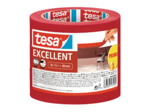 Tesa Excellent afplaktape 50m x 30mm rood