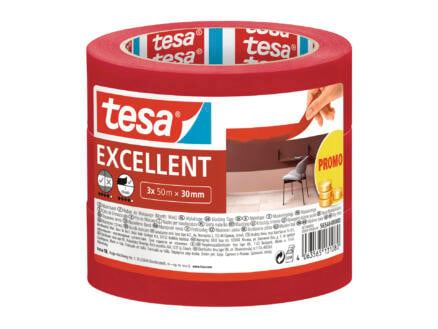 Tesa Excellent ruban de masquage 50m x 30mm rouge 1