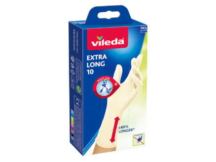 Vileda Extra Long gants jetables M/L nitrile blanc 10 pièces