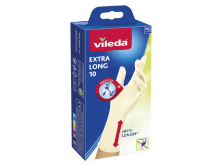 Vileda Extra Long huishoudhandschoenen M/L nitril wit 10 stuks 1