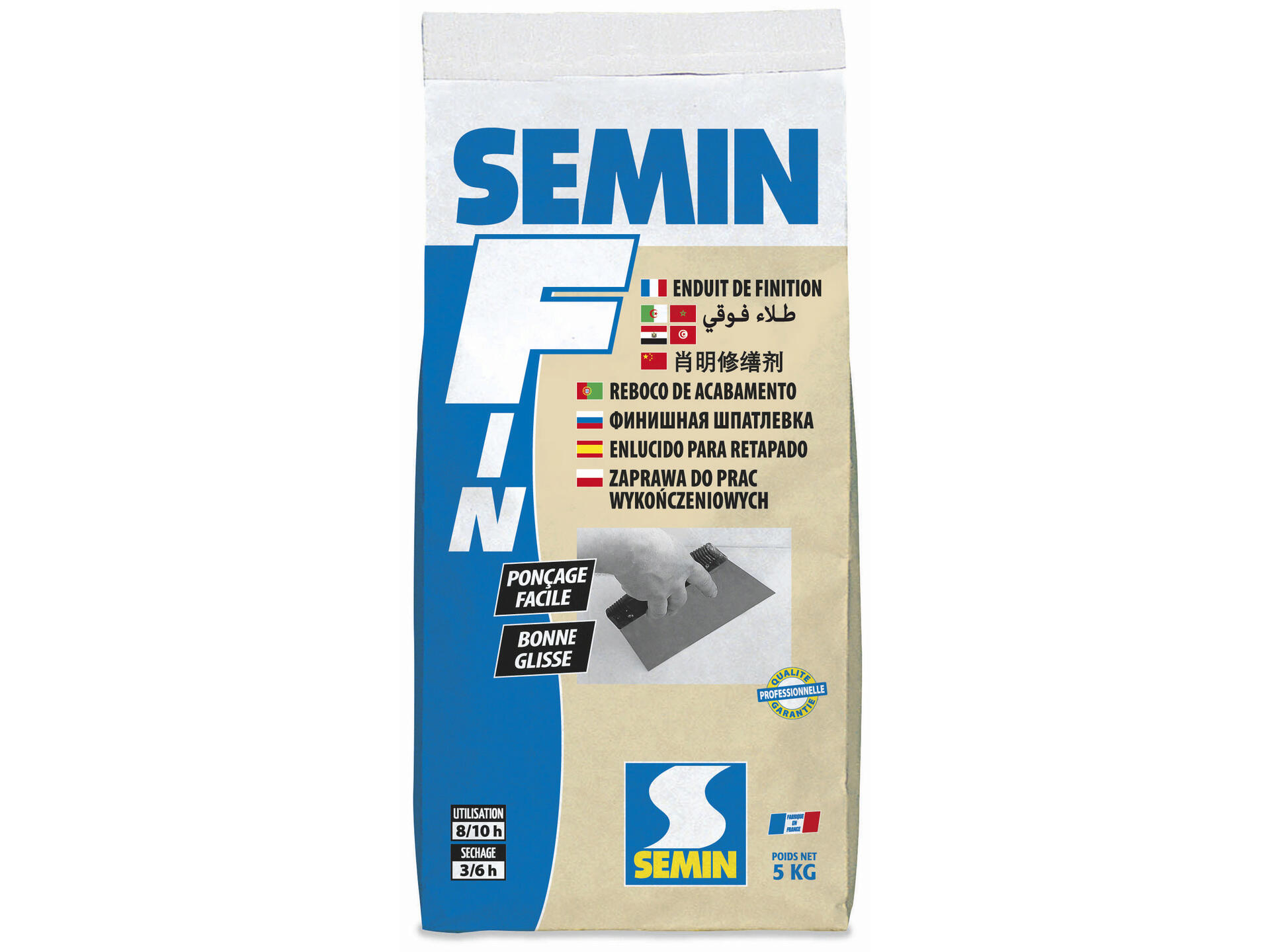 Semin F enduit de finition fin 5kg | Hubo